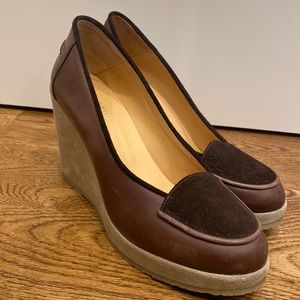 A.P.C. Brown leather wedges, size 41
